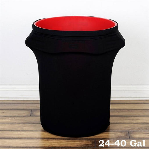 24-40 Gallons Spandex Stretch Round Trash Bin Cover - Black TAB_SPX_TRSB01_BLK