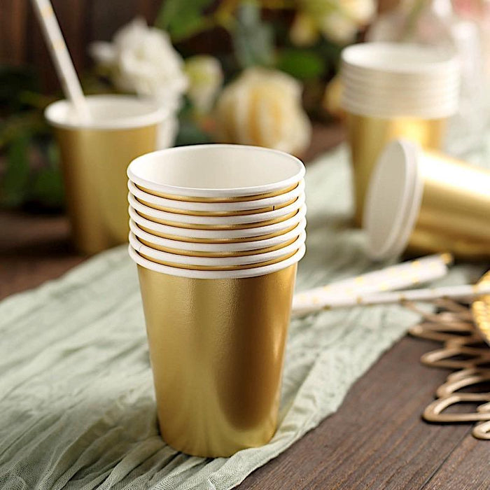 24 9 oz Metallic All Purpose Paper Cups - Disposable Tableware