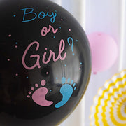 24" Boy or Girl Round Pop Kit Latex Balloons with Confetti