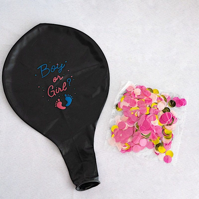 24" Boy or Girl Round Pop Kit Latex Balloons with Confetti