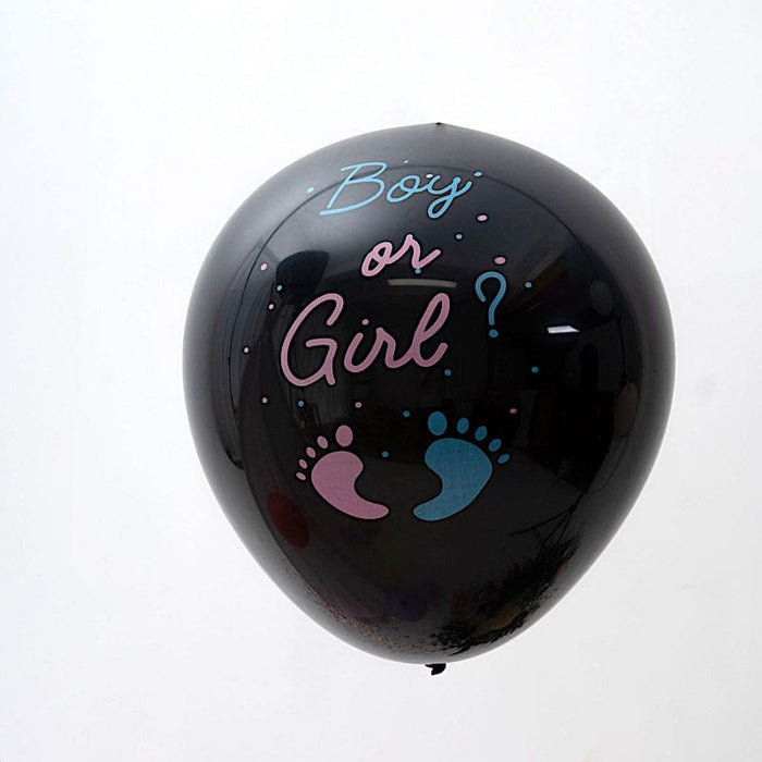 24" Boy or Girl Round Pop Kit Latex Balloons with Confetti BLOON_CONF02_BABY_BLUE