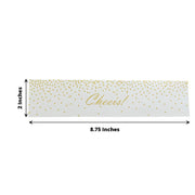24 Cheers Stickers Wedding Party Water Bottle Labels - White and Gold STK_BOTT_CHEERS01_WHGD