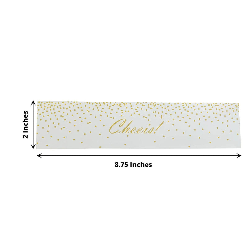 24 Cheers Stickers Wedding Party Water Bottle Labels - White and Gold STK_BOTT_CHEERS01_WHGD