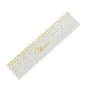 24 Cheers Stickers Wedding Party Water Bottle Labels - White and Gold STK_BOTT_CHEERS01_WHGD