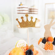 24 Glittered 5" Royal Crown Cake Toppers - Gold CAKE_TOP_013_CRWN_GOLD