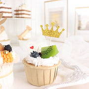 24 Glittered 5" Royal Crown Cake Toppers - Gold CAKE_TOP_013_CRWN_GOLD