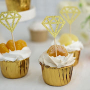 24 Glittered Diamond Ring Cake Toppers - Gold CAKE_TOP_013_DIA_GOLD