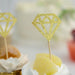 24 Glittered Diamond Ring Cake Toppers - Gold CAKE_TOP_013_DIA_GOLD