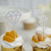 24 Glittered Diamond Ring Cake Toppers - Silver CAKE_TOP_013_DIA_SILV
