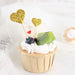 24 Glittered Heart Cake Toppers Picks - Gold CAKE_TOP_013_HRT_GOLD
