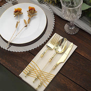 24 Glittered Plastic Cutlery with Roman Column Handle - Disposable Tableware