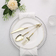 24 Glittered Plastic Cutlery with Roman Column Handle - Disposable Tableware