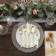 24 Glittered Plastic Cutlery with Roman Column Handle - Disposable Tableware