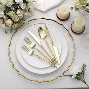 24 Glittered Plastic Cutlery with Roman Column Handle - Disposable Tableware