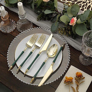 24 Glittered Plastic Cutlery with Roman Column Handle - Disposable Tableware