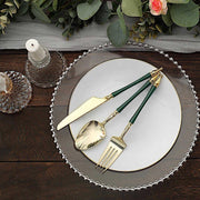 24 Glittered Plastic Cutlery with Roman Column Handle - Disposable Tableware