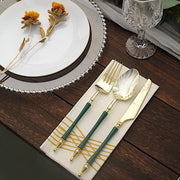 24 Glittered Plastic Cutlery with Roman Column Handle - Disposable Tableware