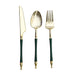 24 Glittered Plastic Cutlery with Roman Column Handle - Disposable Tableware DSP_YY0015_8_HUNT
