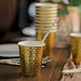 24 Gold 9 oz Metallic Honeycomb All Purpose Paper Cups - Disposable Tableware DSP_PCUP_005_9_GOLD
