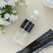 24 Happy Birthday Stickers Party Water Bottle Labels - Black and Gold STK_BOTT_BDAY01_BKGD