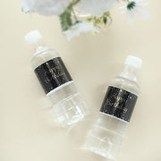 24 Happy Birthday Stickers Party Water Bottle Labels - Black and Gold STK_BOTT_BDAY01_BKGD