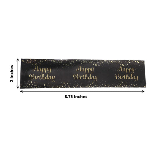 24 Happy Birthday Stickers Party Water Bottle Labels - Black and Gold STK_BOTT_BDAY01_BKGD