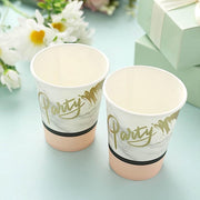 24 Marble 9 oz White with Blush All Purpose Paper Cups - Disposable Tableware DSP_PCUP_001_9_MAB046