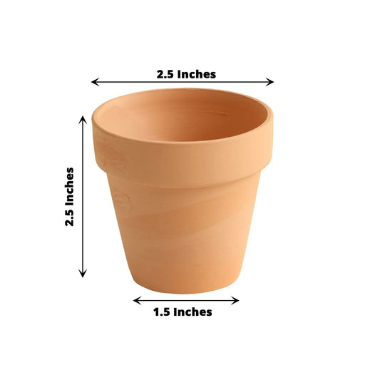 24 Mini Round 2.5" Ceramic Flower Plant Pots Succulent Planters - Terracotta PLNT_CERM_001_S_TERC