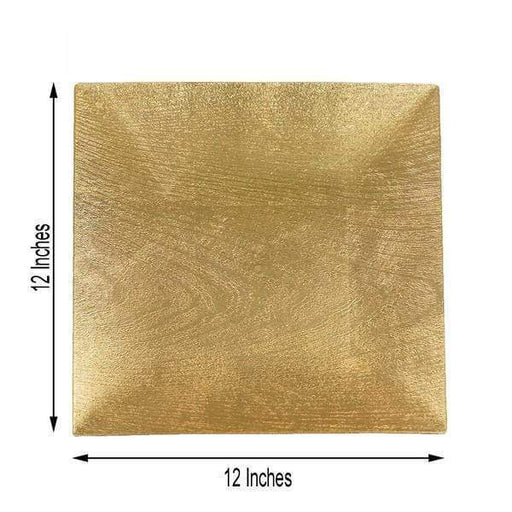 24 pcs 12" Square Wooden Textured Charger Plates
