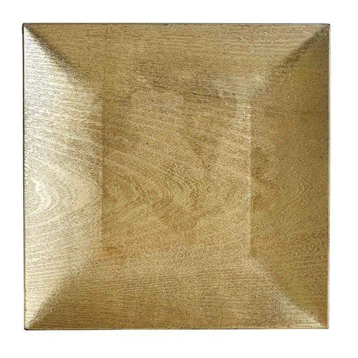 24 pcs 12" Square Wooden Textured Charger Plates CHRG_1304_GOLD