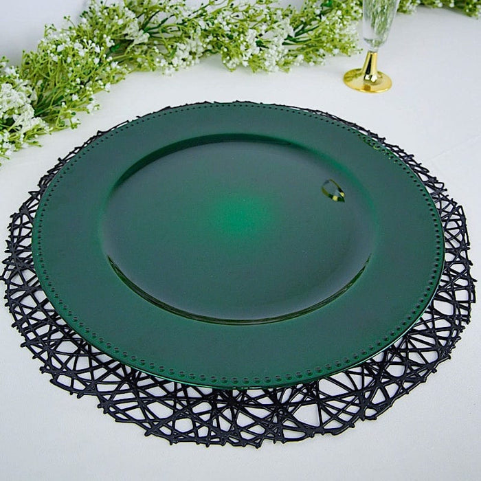 24 pcs 13" Round Beaded Charger Plates