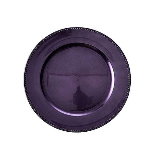 24 pcs 13" Round Beaded Charger Plates CHRG_1302_PURP