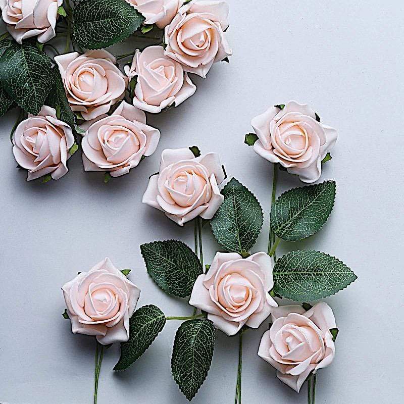 24 pcs 2" Mini Foam Rose Flowers Stems