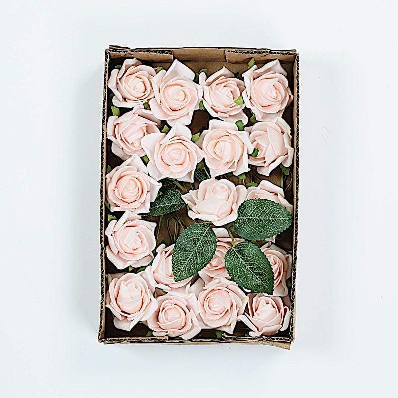 24 pcs 2" Mini Foam Rose Flowers Stems
