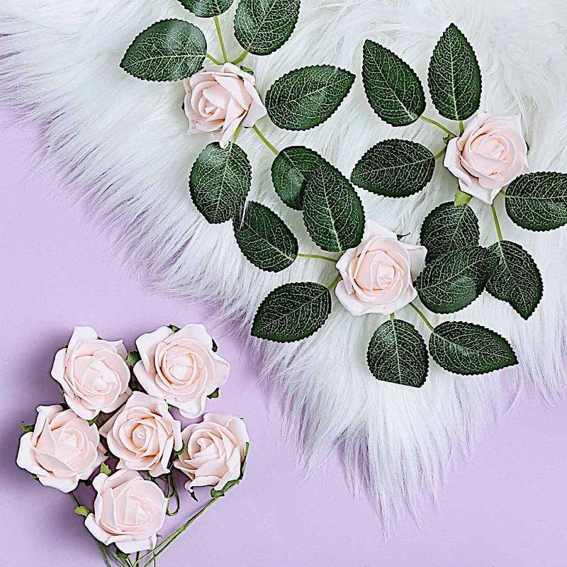 24 pcs 2" Mini Foam Rose Flowers Stems