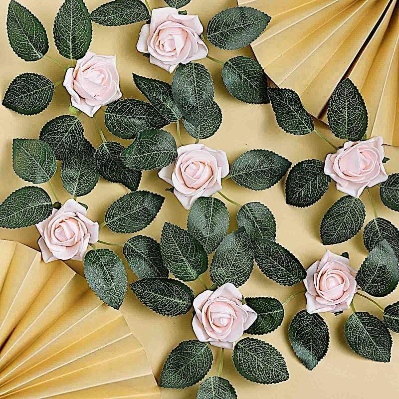 24 pcs 2" Mini Foam Rose Flowers Stems