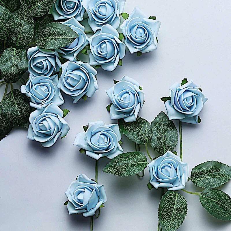 24 pcs 2" Mini Foam Rose Flowers Stems