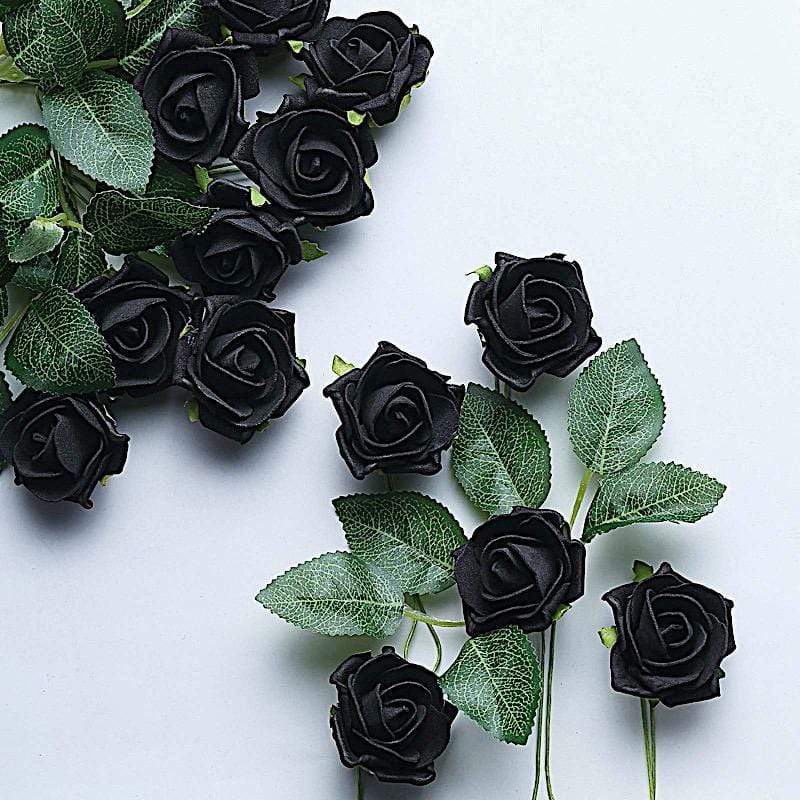24 pcs 2" Mini Foam Rose Flowers Stems