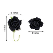 24 pcs 2" Mini Foam Rose Flowers Stems