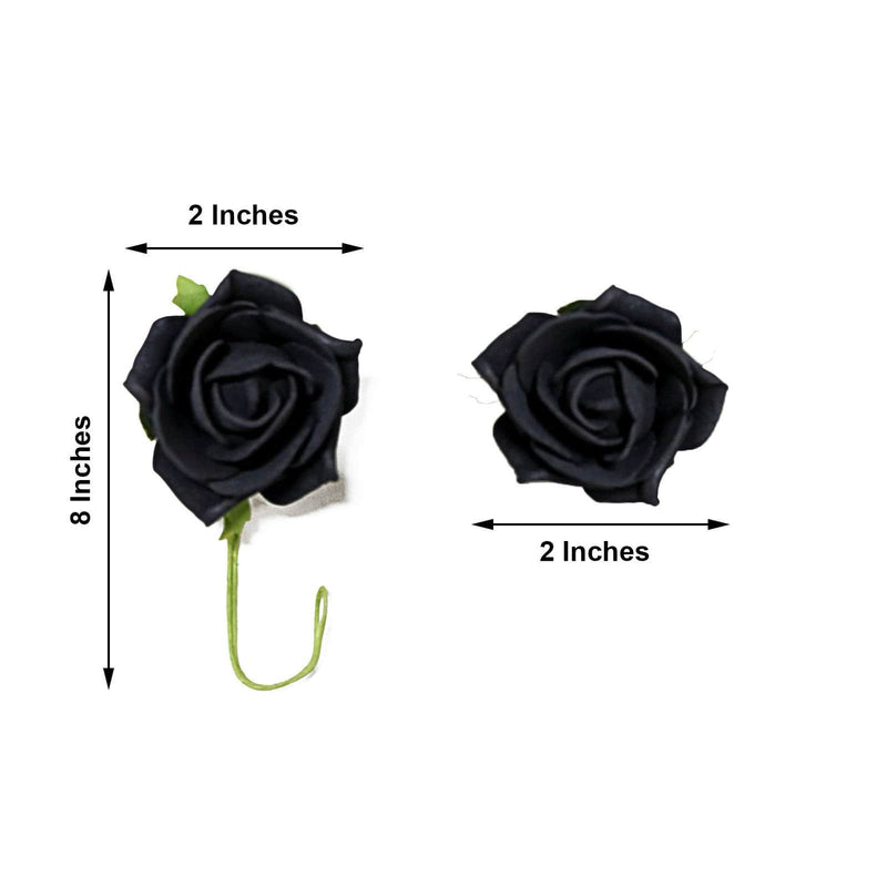 24 pcs 2" Mini Foam Rose Flowers Stems