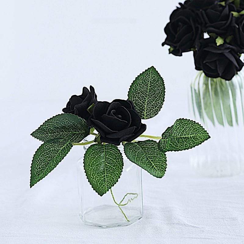 24 pcs 2" Mini Foam Rose Flowers Stems