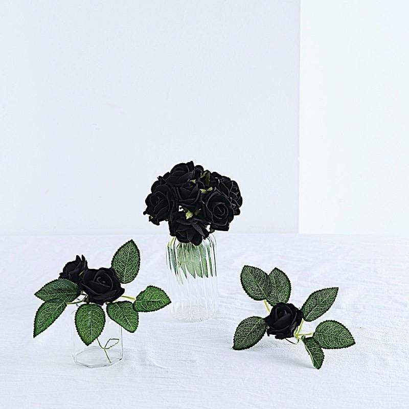 24 pcs 2" Mini Foam Rose Flowers Stems