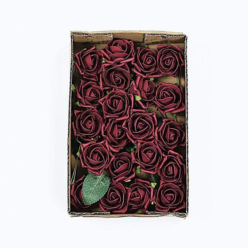 24 pcs 2" Mini Foam Rose Flowers Stems