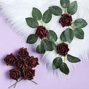 24 pcs 2" Mini Foam Rose Flowers Stems