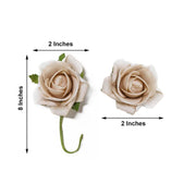24 pcs 2" Mini Foam Rose Flowers Stems