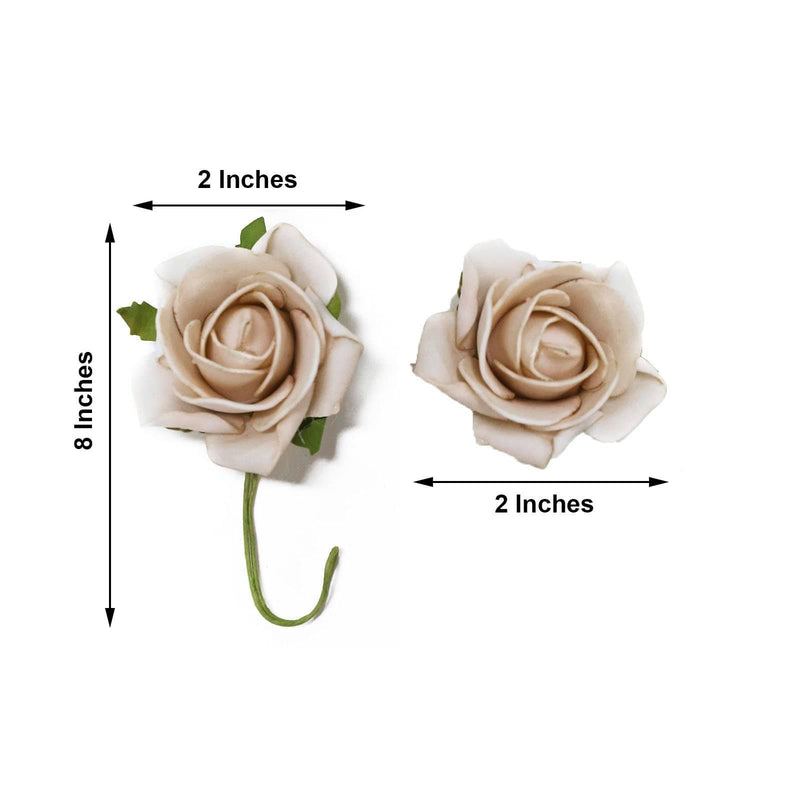 24 pcs 2" Mini Foam Rose Flowers Stems