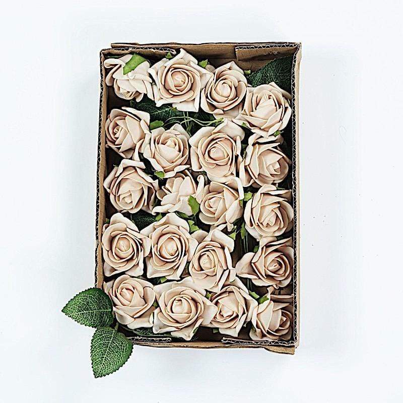 24 pcs 2" Mini Foam Rose Flowers Stems