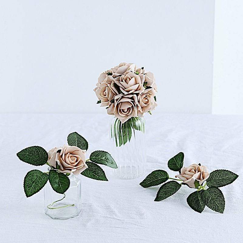 24 pcs 2" Mini Foam Rose Flowers Stems