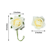 24 pcs 2" Mini Foam Rose Flowers Stems
