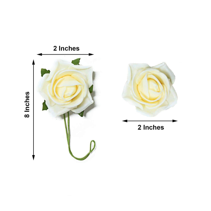 24 pcs 2" Mini Foam Rose Flowers Stems